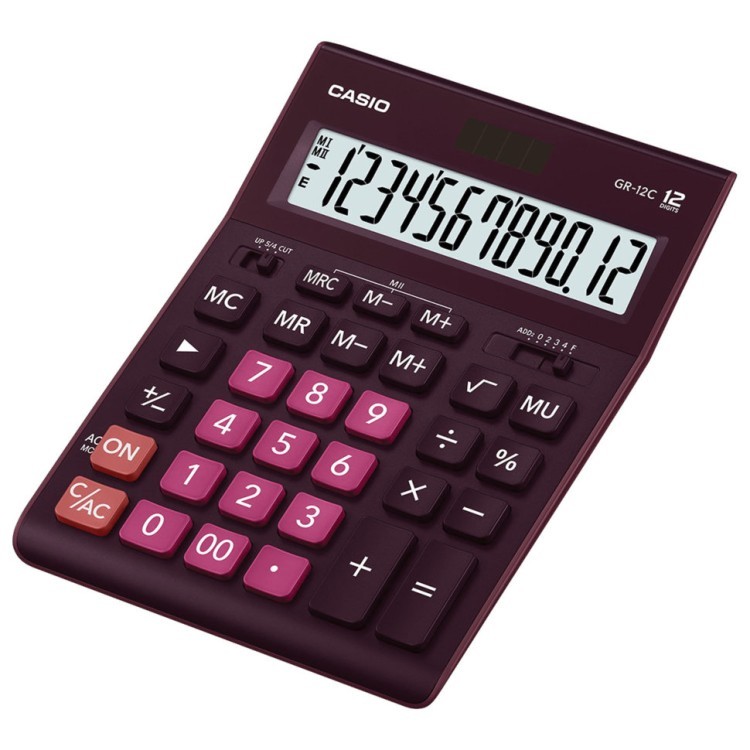 Калькулятор настольный Casio GR-12C-WR-W-EP 12 разрядов 250444 (1) (64951)