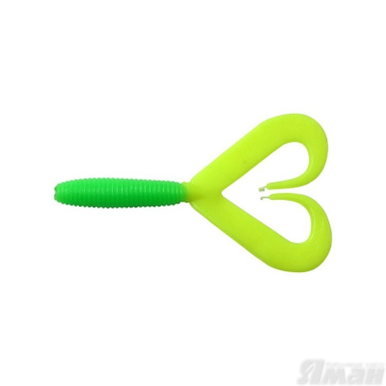 Твистер Yaman Loop-Two, 5", цвет 23 - Lime chartreuse tail, 5 шт Y-LT5-23 (70680)