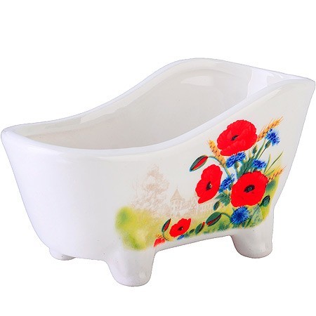 Подставка для губки 170мл 12х6х6,2см Цветущие Маки доломит LR (60276)