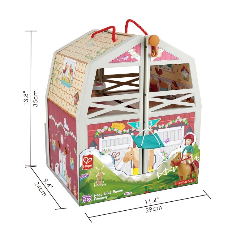 Деревянный кукольный домик "Моя любимая ферма", с мебелью 25 предметов, 1 куклой в наборе, для кукол 15 см (E3409_HP)