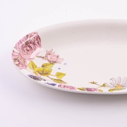 Блюдо сервировочное овальное Розовый сад доломит LR (60266)