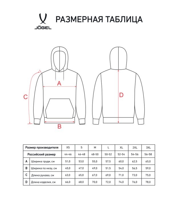 Худи JOGEL ESSENTIAL Cotton Hoodie, темно-синий (2115280)