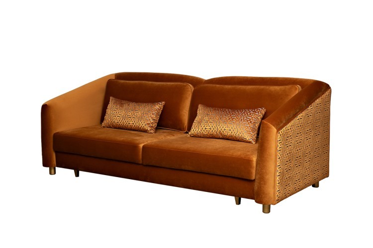 Диван Trevi 230М(К) трехм раскл с кантом оранж Pad31+Lattice ORANG 232*103*88см (TT-00016501)