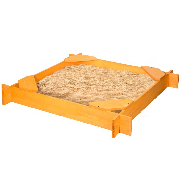 Деревянная песочница "Прометей" (4 сидения, пропитка), цв. Оранжевый (PS119-04)