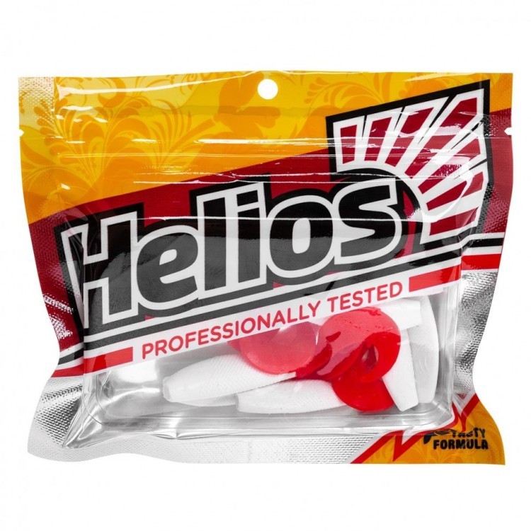 Твистер Helios Hybrid 3,15"/8,0 см, цвет White & RT 7 шт HS-14/1-003 (78191)