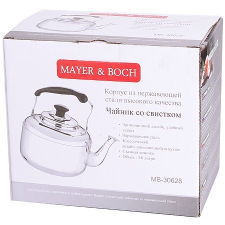 Чайник со свистком 3,0л нерж/ст Mayer&Boch (30628) Чайник со свистком 3,0л нерж/ст Mayer&Boch (30628)