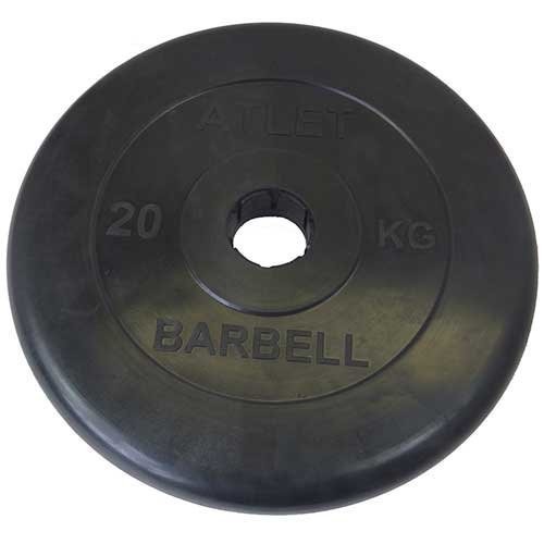 Блин для штанги обрезиненный MB Atlet d-51 20 кг (56449)