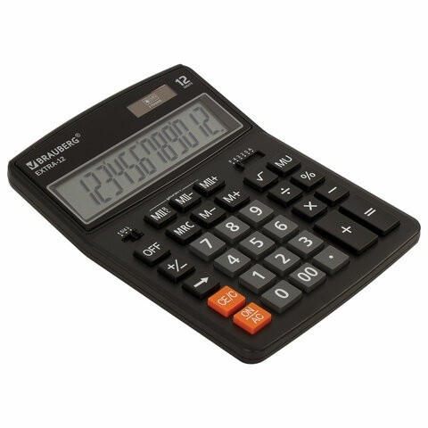 Калькулятор настольный Brauberg Extra-12-BK 12 разрядов 250481 (1) (86033)