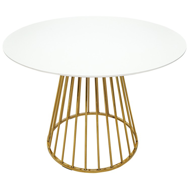 Стол обеденный tyra, D110 см, белый/золотой (75790)