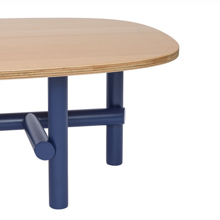 Стол журнальный ottal, 110х59,5х32 см, бук, бежевый/синий (78222)