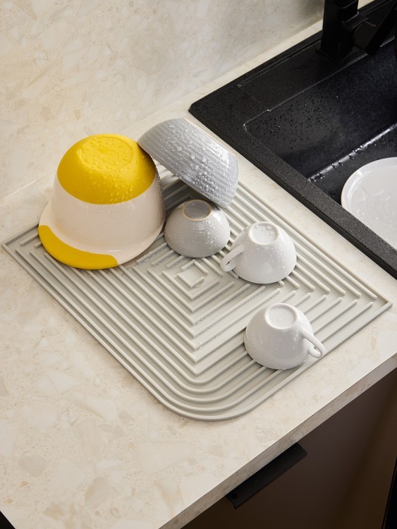 Коврик для сушки посуды dry flex, 34,6х44,6 см, серый (80058)