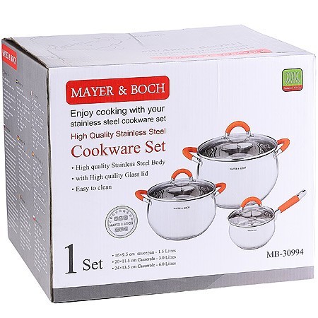 Набор посуды 6пр 2+3,7+6,7 л Mayer&Boch (30994)