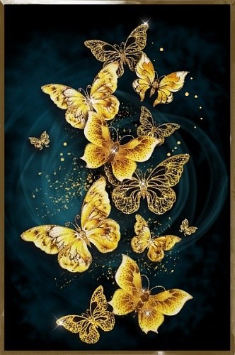 Картина Золотые бабочки с кристаллами Swarovski (2355)