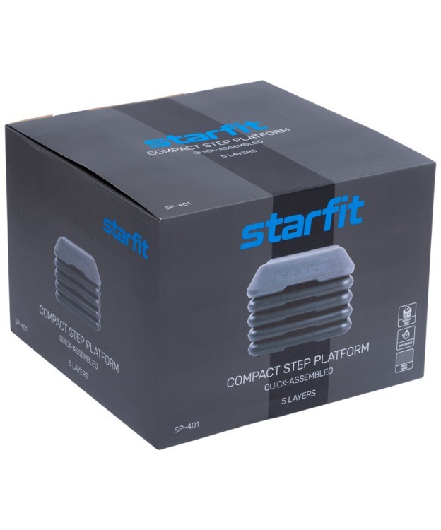 БЕЗ УПАКОВКИ Степ-платформа SP-401 40х40х30 см, 5-уровневая, квадратная, с обрезиненным покрытием (2100971) БЕЗ УПАКОВКИ Степ-платформа SP-401 40х40х30 см, 5-уровневая, квадратная, с обрезиненным покрытием (2100971)