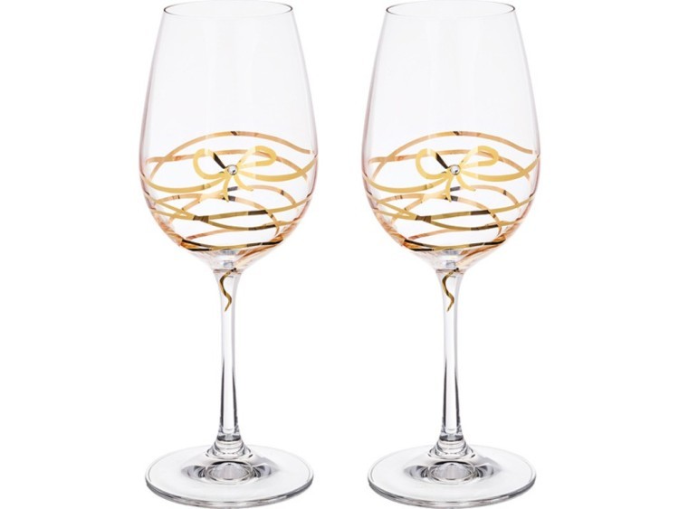 Набор бокалов для вина из 2 шт. "spiral" 350 мл.высота=22 см. Bohemia Crystal (674-585)