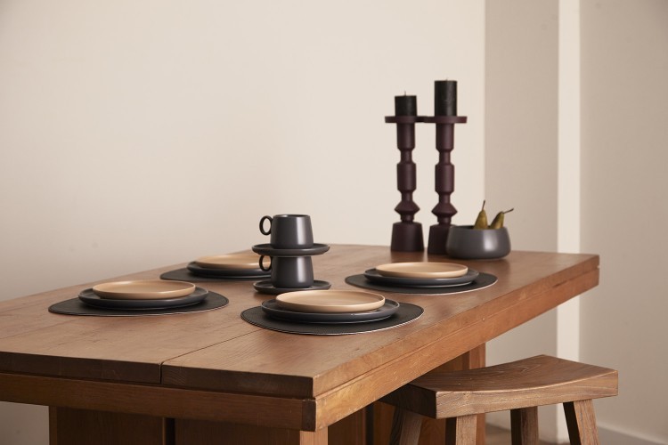 Набор из двух тарелок темно-серого цвета из коллекции essential, 25 см (75182)