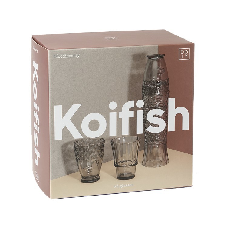 Набор подарочный из 4-х стаканов koifish, серый (77304)