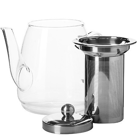 Заварочный чайник 3пр 900мл стек н/с LR (60072)