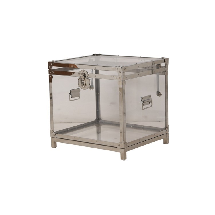 Сундук T0131, нержавеющая сталь, акрил, silver, ROOMERS FURNITURE