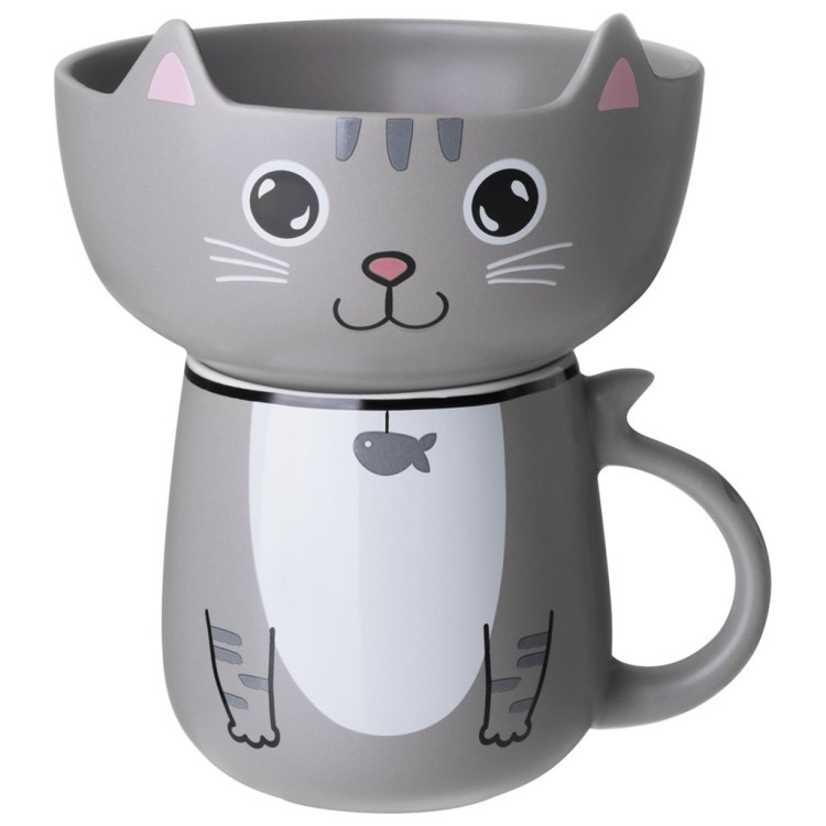 Набор для завтрака lefard "cat", 2 пр.: салатник 500мл, кружка 450мл Lefard (260-1084)