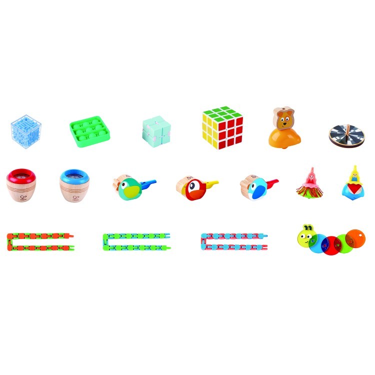 Набор игр и игрушек подарков-призов для детского праздника "Веселая вечеринка" из 30 предметов (волчки, свистки, кубики, 3D-лабиринты, кубические голо (E0488_HP)