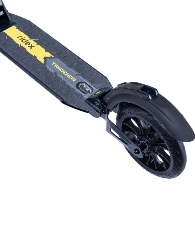 БЕЗ УПАКОВКИ Самокат 2-колесный Trigger 200 мм, дисковый тормоз, черный/желтый (2095980)