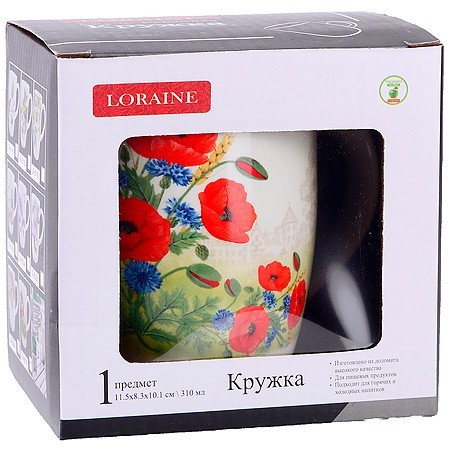 Кружка 310мл Цветущие Маки доломит LR (60270) Кружка 310мл Цветущие Маки доломит LR (60270)