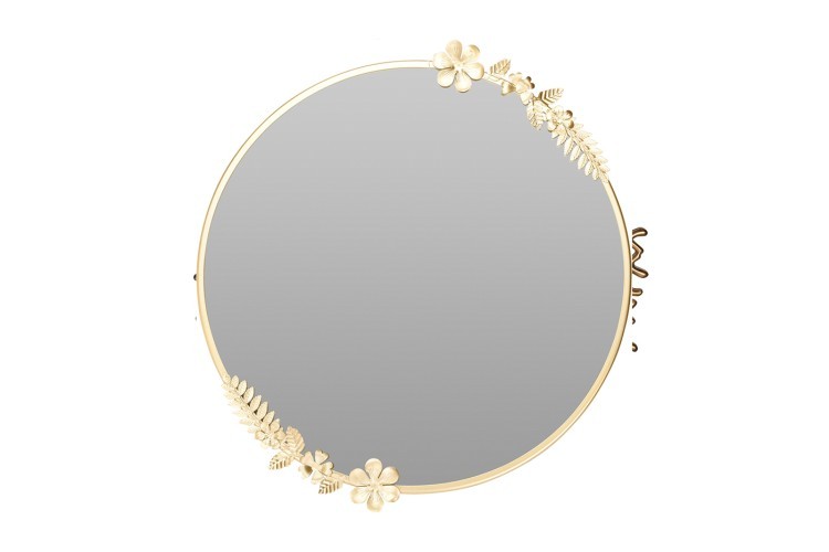 Зеркало круглое с цветами d40см золото (TT-00006580)