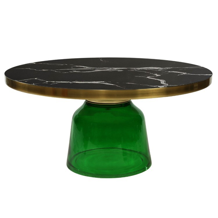 Столик кофейный odd, D75 см, мрамор/зеленый (74263)