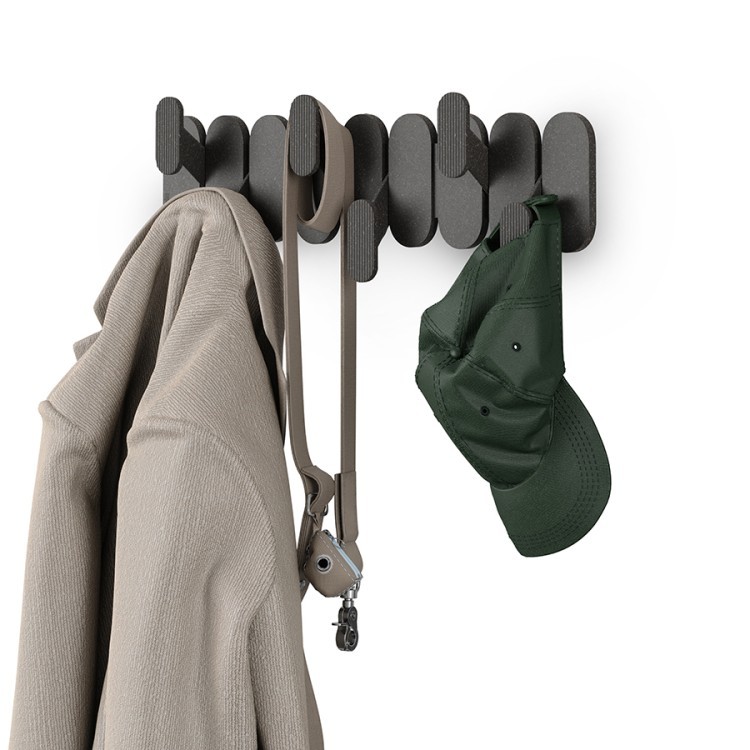 Вешалка настенная tempo, 6 крючков, черная (79961)