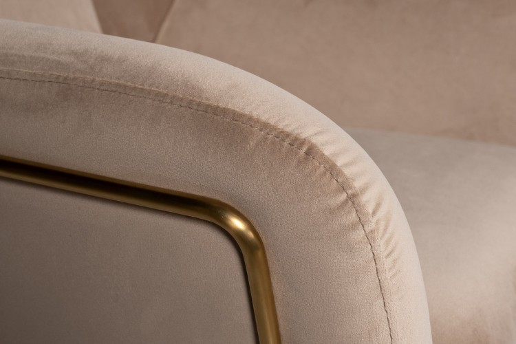 Кресло велюр бежевый/мат.зол. 75*87*80см (TT-00006029)