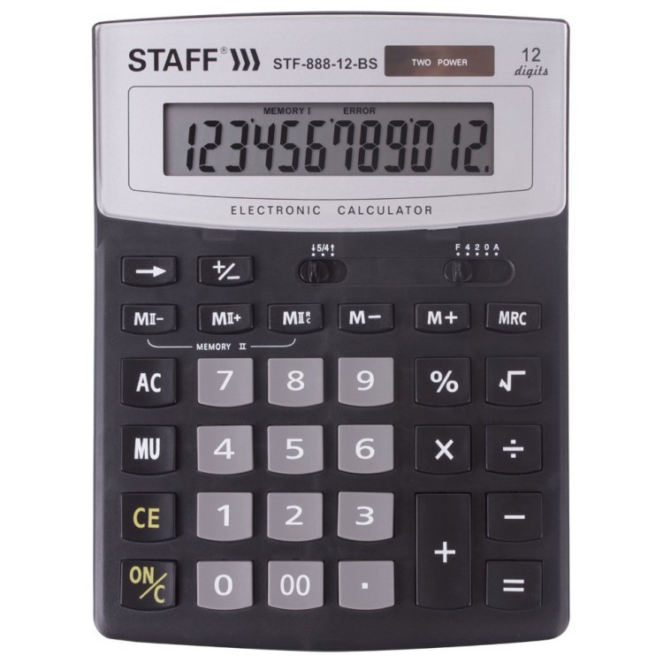 Калькулятор настольный Staff STF-888-12-BS 12 разрядов 250451 (64957)