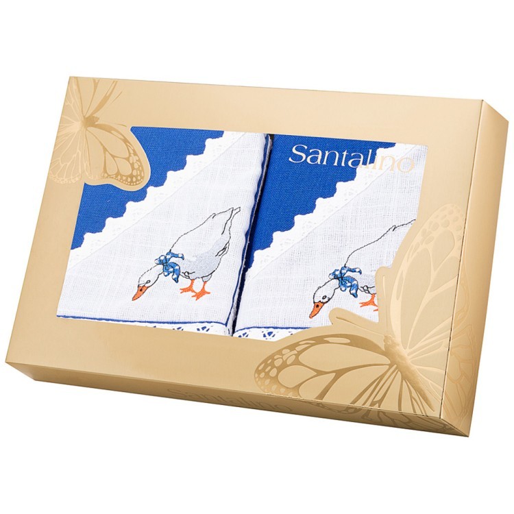 Комплект салфеток из 2-х шт "гуси",40х40см, х/б 100%,синий SANTALINO (850-820-41)