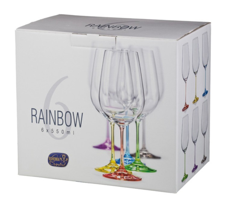 Набор бокалов для вина из 6 шт. "rainbow" 350 мл высота=22 см Bohemia Crystal (674-414) Набор бокалов для вина из 6 шт. "rainbow" 350 мл высота=22 см Bohemia Crystal (674-414)