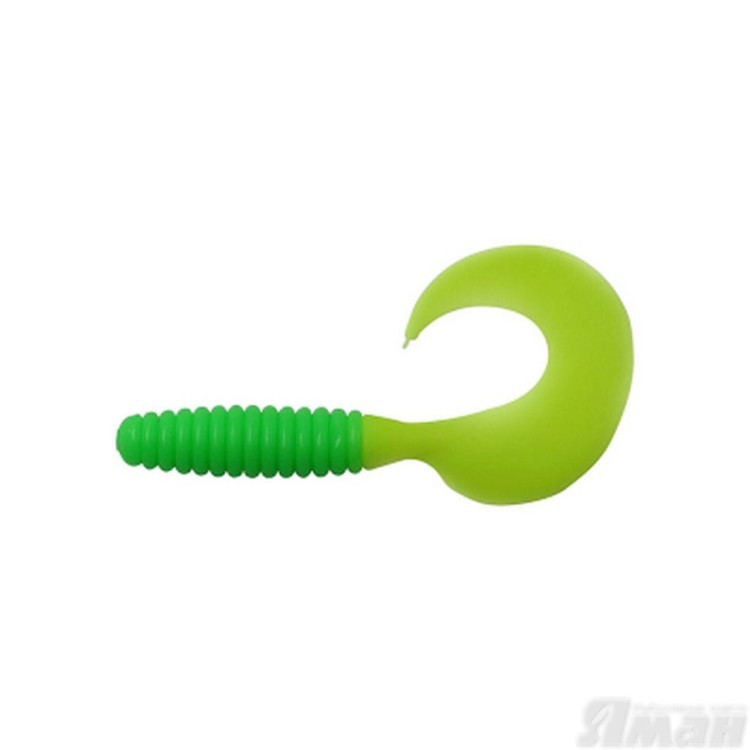 Твистер Yaman Spiral, 6", цвет 23 - Lime chartreuse tail, 4 шт Y-S6-23 (70685)