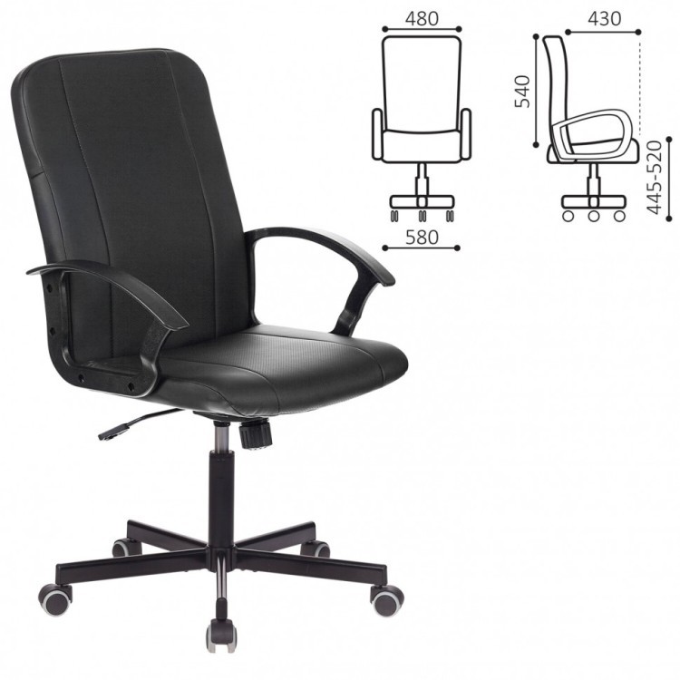 Кресло офисное Brabix Simple EX-521 экокожа черное 532103 (1) (84640)