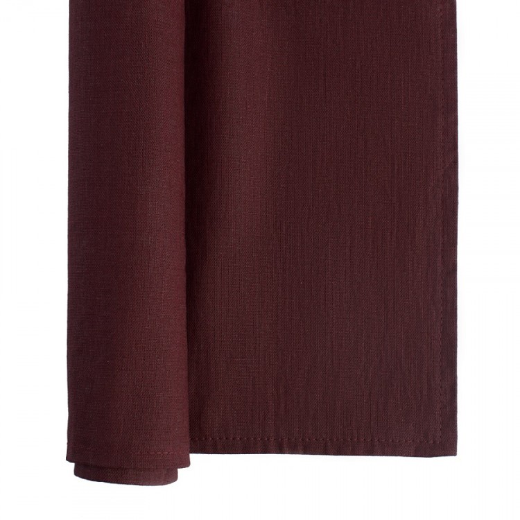Салфетка под приборы из умягченного льна с декоративной обработкой бордового цвета essential, 35х45 см (63126)