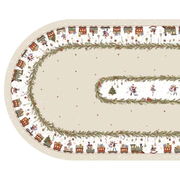 Скатерть  140х300 cm овальная, "щелкунчик" цвет: бежевый, tm lefard, полиэстер 100% Lefard (986-002-29)