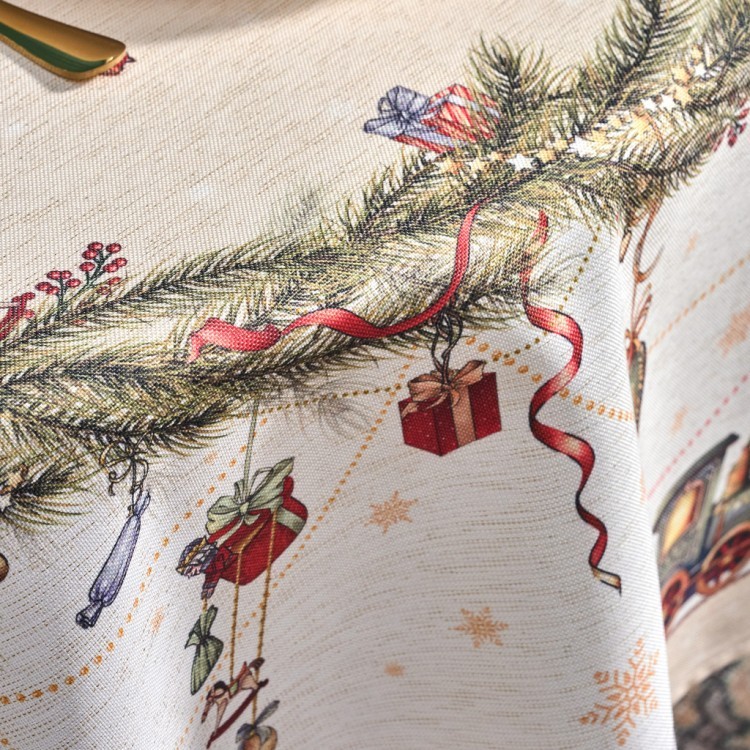 Скатерть  140х300 cm овальная, "щелкунчик" цвет: бежевый, tm lefard, полиэстер 100% Lefard (986-002-29)