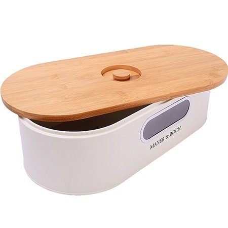 Хлебница с крышкой 44х21х12см металл/бамбук Mayer&Boch (40556)