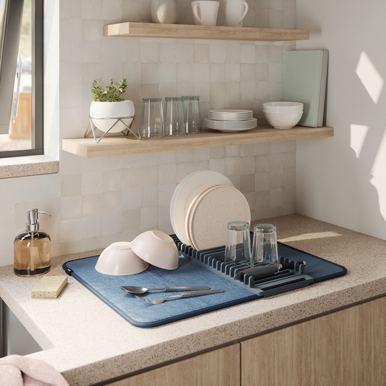 Коврик для сушки посуды udry, 46х61 см, синий (79157)