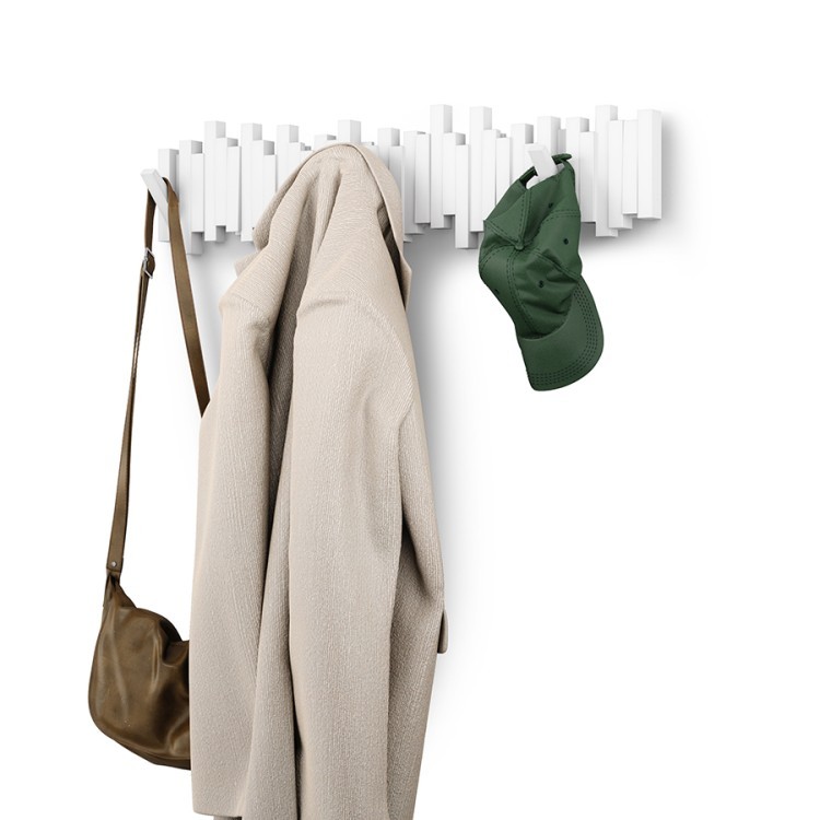 Вешалка настенная sticks, 72 см, 8 крючков, белая (80142)