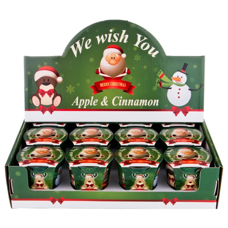 Свеча ароматизированная "we wish you" яблоко и корица высота=8 см. диаметр=9 см. Adpal (348-461)