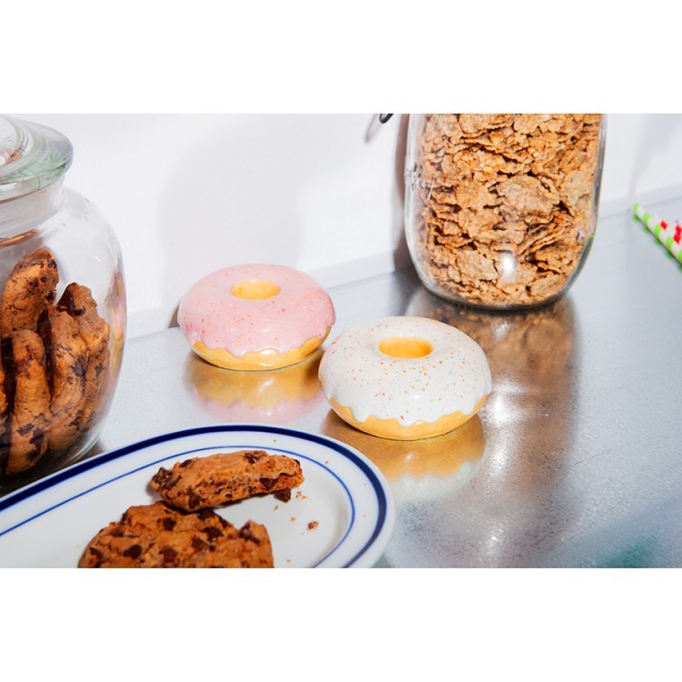 Подсвечник fast food, donut, D7 см, розовый (78950)