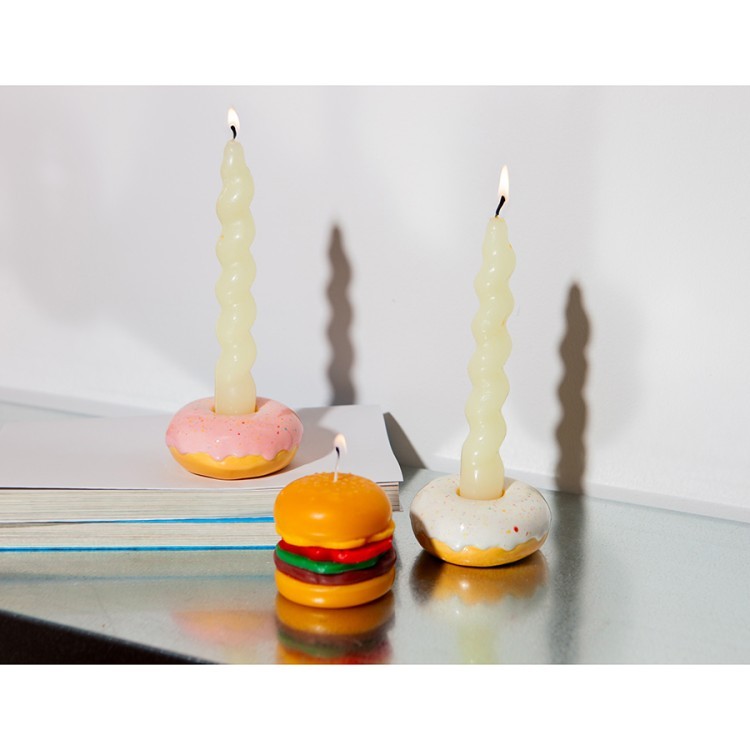 Подсвечник fast food, donut, D7 см, розовый (78950)