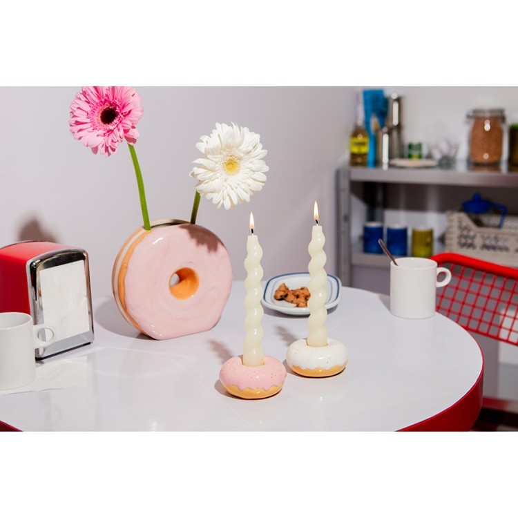 Подсвечник fast food, donut, D7 см, розовый (78950)