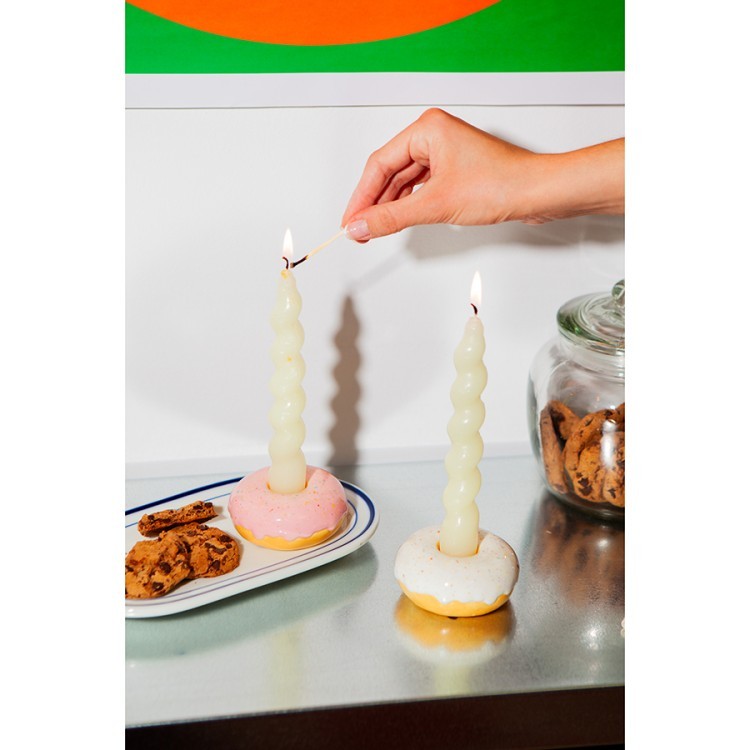 Подсвечник fast food, donut, D7 см, розовый (78950)