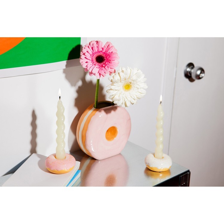 Подсвечник fast food, donut, D7 см, розовый (78950)