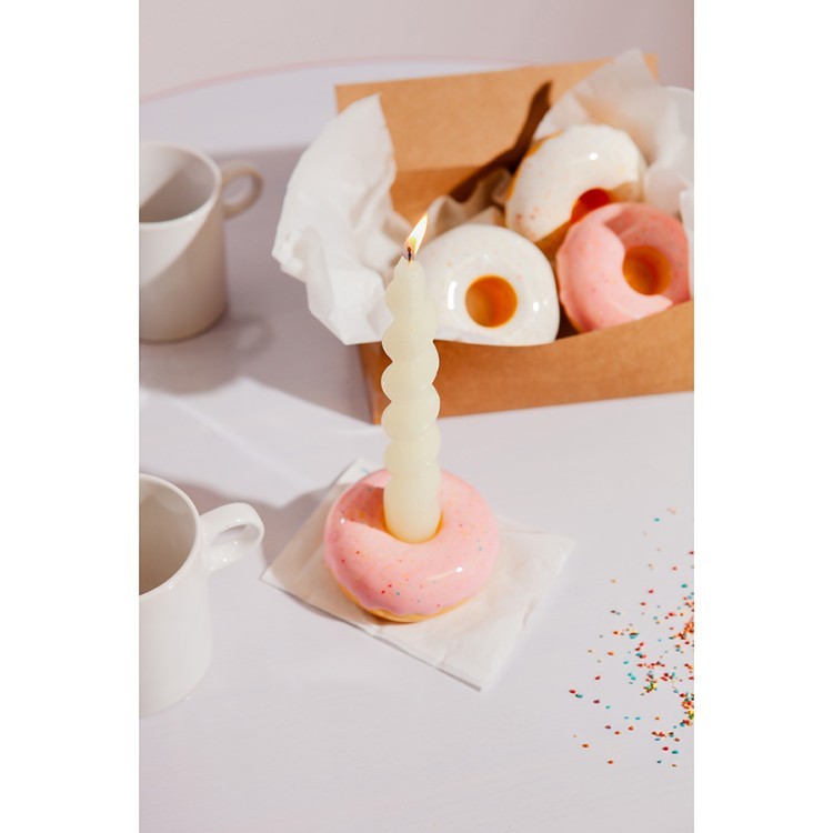 Подсвечник fast food, donut, D7 см, розовый (78950)