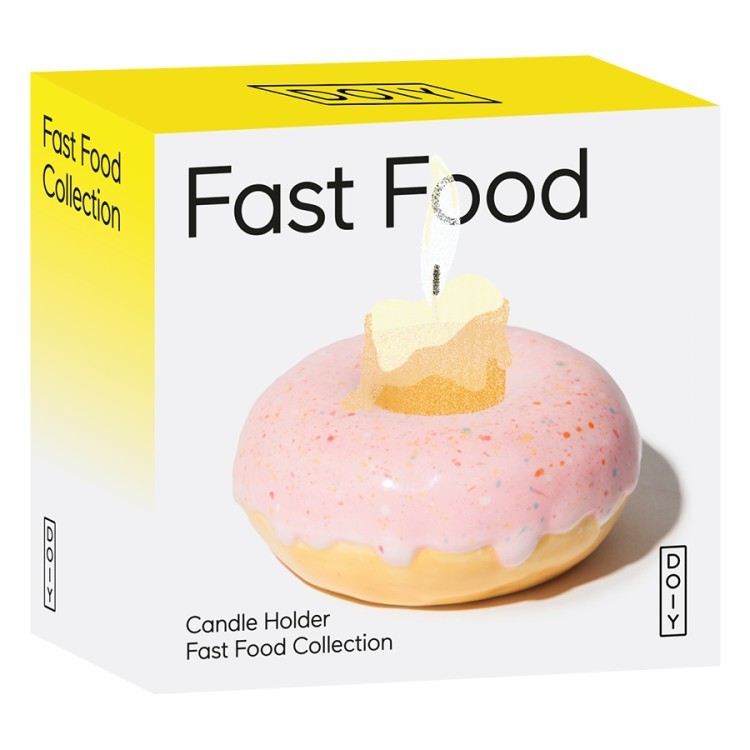 Подсвечник fast food, donut, D7 см, розовый (78950)